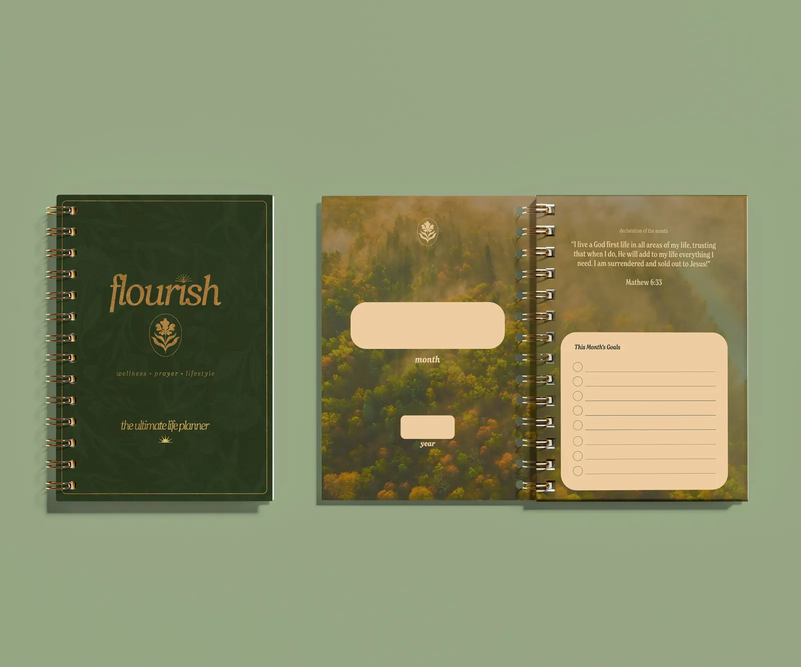 Flourish open to a monthly declaration page